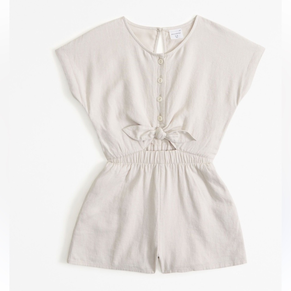 Abercrombie Kids Cream Button-Up Romper